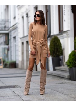 FORSETI Sukienka Zoya Mini z Szarfą Camel S09059 S09059, Rozmiar: S ze sklepu forseti.net.pl w kategorii Sukienki - zdjęcie 186336842