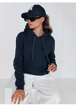 Bluza damska BASIC z kapturem granatowa BY0561 ze sklepu DSTREET.PL w kategorii Bluzy damskie - zdjęcie 186337860