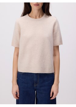 Reserved - Wełniany sweter z krótkimi rękawami - beżowy ze sklepu Reserved w kategorii Swetry damskie - zdjęcie 186339983