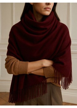 Sinsay - Gładki szalik z frędzlami - bordowy ze sklepu Sinsay w kategorii Szaliki i chusty damskie - zdjęcie 186342974
