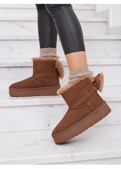 Royalfashion Buty a'la śniegowce damskie w kolorze brązowym Goroggo ze sklepu royalfashion.pl w kategorii Śniegowce damskie - zdjęcie 186343210