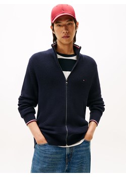 Tommy Hilfiger Męski kardigan Mężczyźni Bawełna granatowy jednolity ze sklepu vangraaf w kategorii Swetry męskie - zdjęcie 186343391