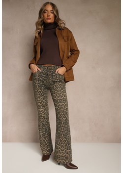 Panterkowe Jeansy Dzwony High Waist z Bawełny Enerre ze sklepu renee.pl w kategorii Jeansy damskie - zdjęcie 186343620