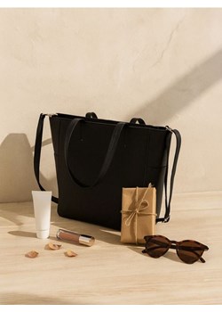 Sinsay - Torebka shopper z imitacji skóry - czarny ze sklepu Sinsay w kategorii Torby Shopper bag - zdjęcie 186344224