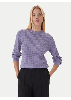 Tommy Hilfiger Sweter Fine WW0WW44993 Fioletowy Regular Fit ze sklepu MODIVO w kategorii Swetry damskie - zdjęcie 186345734