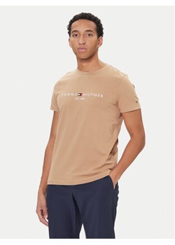 Tommy Hilfiger T-Shirt Logo MW0MW11797 Beżowy Regular Fit ze sklepu MODIVO w kategorii T-shirty męskie - zdjęcie 186349323
