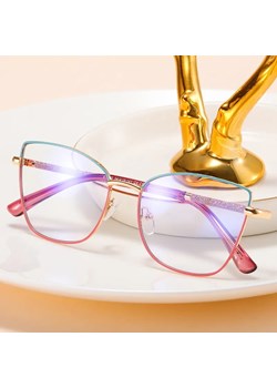 Damskie okulary Kocie Oczy zerówki do komputera BLUE LIGHT na teleskopach 25156G Turkus/Róż/Złoty - id: 8735 - marki Stylion - 186349700 Damskie okulary Kocie Oczy zerówki do komputera BLUE LIGHT na teleskopach 25156G Turkus/Róż/Złoty ze sklepu Stylion w kategorii Okulary zerówki damskie - zdjęcie 186349700