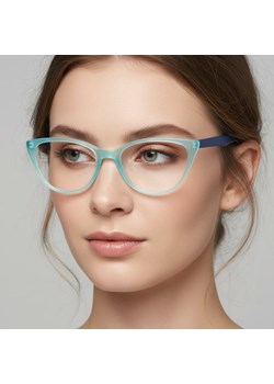 Okulary oprawki optyczne zerówki korekcyjne kocie oczy Sunoptic CP113B błękitno-niebieskie - id: 7594 - marki Sunoptic - 186349711 Okulary oprawki optyczne zerówki korekcyjne kocie oczy Sunoptic CP113B błękitno-niebieskie ze sklepu Stylion w kategorii Okulary korekcyjne damskie - zdjęcie 186349711