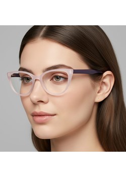 Okulary oprawki optyczne zerówki korekcyjne kocie oczy Sunoptic CP113D fioletowe ze sklepu Stylion w kategorii Okulary korekcyjne damskie - zdjęcie 186349712
