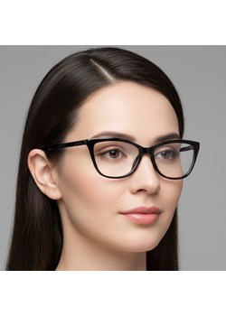 Okulary oprawki optyczne zerówki korekcyjne kocie oczy Sunoptic CP115 czarne ze sklepu Stylion w kategorii Okulary korekcyjne damskie - zdjęcie 186349713
