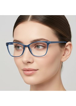 Damskie okulary optyczne zerówki kocie oczy Sunoptic CP118B granatowe - id: 8059 - marki Sunoptic - 186349720 Damskie okulary optyczne zerówki kocie oczy Sunoptic CP118B granatowe ze sklepu Stylion w kategorii Okulary korekcyjne damskie - zdjęcie 186349720