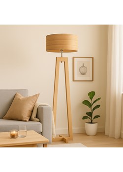 Drewniana lampa stojąca do czytania BALI ECO w stylu skandynawskim ze sklepu Lysne w kategorii Lampy podłogowe - zdjęcie 186350134