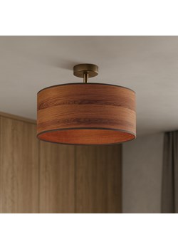 Minimalistyczny plafon sufitowy z abażurem do sypialni WENECJA ECO fi - 40 cm - kolor kasztanowy ze sklepu Lysne w kategorii Lampy sufitowe - zdjęcie 186350150