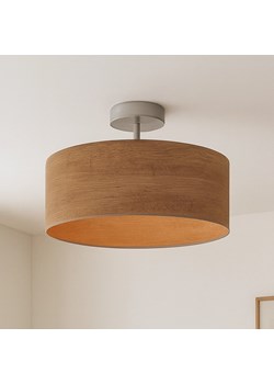 Plafon w stylu skandynawskim do salonu WENECJA ECO fi - 40 cm - kolor orzechowy ze sklepu Lysne w kategorii Lampy sufitowe - zdjęcie 186350152