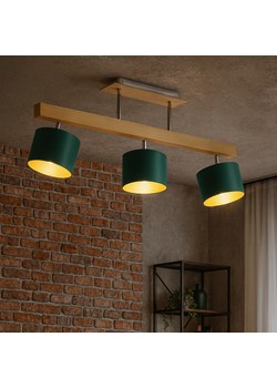 Drewniany 3 punktowy plafon sufitowy do salonu HOLLYWOOD GOLD z regulowanymi kloszami ze sklepu Lysne w kategorii Lampy wiszące - zdjęcie 186350202