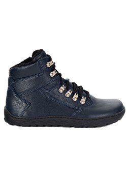 Buty damskie barefoot zimowe skórzane Olivier Astrid ocieplane wełną naturalną granatowe ze sklepu butyolivier w kategorii Półbuty damskie - zdjęcie 186350411