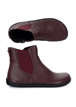 Damskie buty barefoot sztyblety z zamkiem ocieplane 1263 bordowe ze sklepu butyolivier w kategorii Półbuty damskie - zdjęcie 186350433