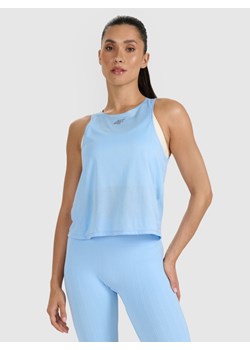 Damski top treningowy 4F 4FWAW25TFSLF572 - niebieski ze sklepu Sportstylestory.com w kategorii Bluzki damskie - zdjęcie 186350620