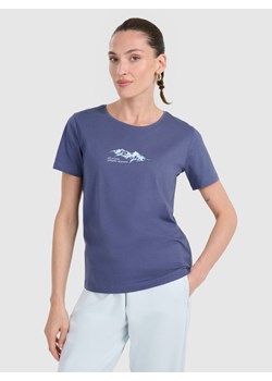 Damski t-shirt z nadrukiem 4F 4FWAW25TTSHF2713 - niebieski ze sklepu Sportstylestory.com w kategorii Bluzki damskie - zdjęcie 186350691