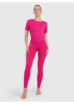 Damskie legginsy do jogi i pilatesu 4F 4FWAW25TFTIF369 - różowe ze sklepu Sportstylestory.com w kategorii Spodnie damskie - zdjęcie 186350741