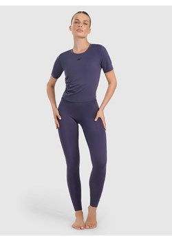 Damskie legginsy do jogi i pilatesu 4F 4FWAW25TFTIF369 - niebieskie ze sklepu Sportstylestory.com w kategorii Spodnie damskie - zdjęcie 186350771