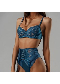 Komplet bielizny z satynowego materiału - Niebieski S - id: 9446233506121 - marki Intimica - 186359891 Komplet bielizny z satynowego materiału - Niebieski S ze sklepu Intimica.pl w kategorii Komplety bielizny damskiej - zdjęcie 186359891