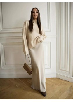 Satynowa elegancka spódnica maxi - Beżowy S ze sklepu Intimica.pl w kategorii Spódnice - zdjęcie 186365813