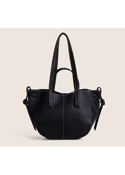 Skórzana mała torba shopper - Czarny ze sklepu Intimica.pl w kategorii Torby Shopper bag - zdjęcie 186367043