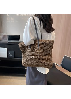 Słomiana torba shopper - Brązowy ze sklepu Intimica.pl w kategorii Torby letnie - zdjęcie 186367484
