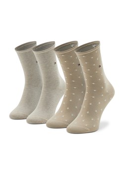 Skarpety długie Tommy Hilfiger 100001493 Beżowy ze sklepu eobuwie.pl w kategorii Skarpetki damskie - zdjęcie 186371540