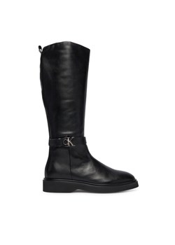 Kozaki Calvin Klein Knee Boot W/ Metal Logo HW0HW02665 Czarny ze sklepu eobuwie.pl w kategorii Kozaki damskie - zdjęcie 186371621