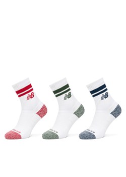 Skarpety długie New Balance Active Lifestyle Striped Crew LAS35210AS1 Biały ze sklepu eobuwie.pl w kategorii Skarpetki męskie - zdjęcie 186371883