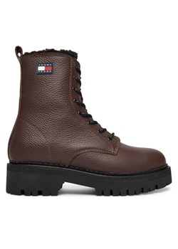 Trapery Tommy Jeans Tjw Urban Laceup Boot Wl EN0EN02906 Brązowy ze sklepu eobuwie.pl w kategorii Workery damskie - zdjęcie 186371890