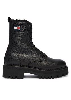 Trapery Tommy Jeans Tjw Urban Laceup Boot Wl EN0EN02906 Czarny ze sklepu eobuwie.pl w kategorii Workery damskie - zdjęcie 186372271