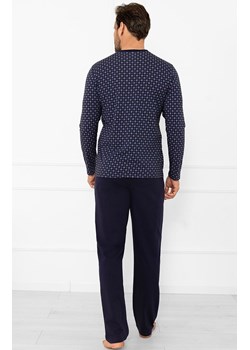 Piżama męska z długim rękawem i długimi spodniami Gerard, Kolor granatowy-wzór, Rozmiar M, Italian Fashion ze sklepu Intymna w kategorii Piżamy męskie - zdjęcie 186376564