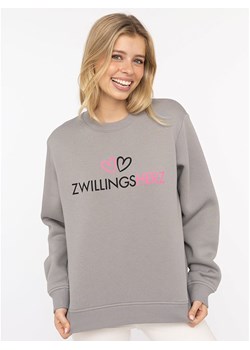 Zwillingsherz Bluza &quot;Zwillingsherz Logo&quot; w kolorze szarym ze sklepu Limango Polska w kategorii Bluzy damskie - zdjęcie 186378512