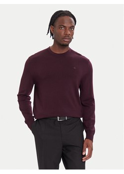 Calvin Klein Sweter LV04LB305G Bordowy Regular Fit ze sklepu MODIVO w kategorii Swetry męskie - zdjęcie 186378994
