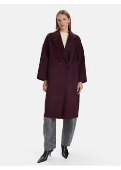ViCOLO Płaszcz wełniany TF0003 Bordowy Regular Fit ze sklepu MODIVO w kategorii Płaszcze damskie - zdjęcie 186379134