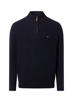 Fynch-Hatton Męski sweter z dzianiny Mężczyźni Bawełna granatowy jednolity ze sklepu vangraaf w kategorii Swetry męskie - zdjęcie 186379930