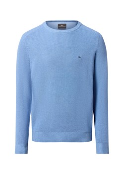 Fynch-Hatton Męski sweter z dzianiny Mężczyźni Bawełna jasnoniebieski jednolity ze sklepu vangraaf w kategorii Swetry męskie - zdjęcie 186379932