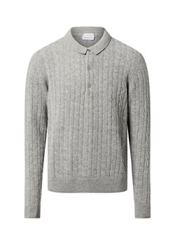 Lindbergh Męski sweter z dzianiny z zawartością wełny jagnięcej Mężczyźni Wełna jagnięca jasny szary marmurkowy ze sklepu vangraaf w kategorii Swetry męskie - zdjęcie 186379934