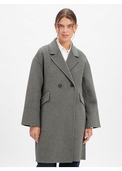 Opus Płaszcz wełniany damski Kobiety szary jednolity ze sklepu vangraaf w kategorii Płaszcze damskie - zdjęcie 186379950