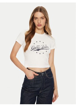 Guess Jeans T-Shirt W5RI59 J1314 Biały Regular Fit ze sklepu MODIVO w kategorii Bluzki damskie - zdjęcie 186380831