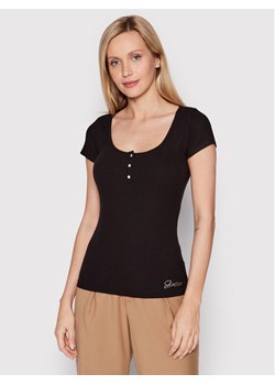 Guess Bluzka W2YP24 KBCO2 Czarny Slim Fit ze sklepu MODIVO w kategorii Bluzki damskie - zdjęcie 186380840