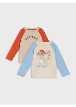 Sinsay - Koszulka z długimi rękawami z nadrukiem 2 pack - wielobarwny ze sklepu Sinsay w kategorii Kaftaniki i bluzki - zdjęcie 186383281