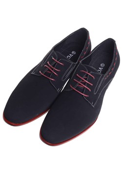 Sznurowane czarne półbuty męskie /D7-3 18055 T382/ ze sklepu Pantofelek24.pl w kategorii Półbuty męskie - zdjęcie 186383860