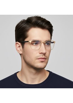 Solidne okulary zerówki do komputera BLUE LIGHT złoto-czarne z flexami 25126A - id: 7849 - marki Stylion - 186385402 Solidne okulary zerówki do komputera BLUE LIGHT złoto-czarne z flexami 25126A ze sklepu Stylion w kategorii Okulary zerówki damskie - zdjęcie 186385402