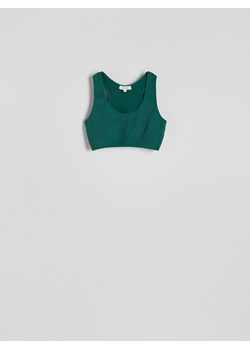 Reserved - Bezszwowy top w stylu sportowym - morski ze sklepu Reserved w kategorii Bluzki damskie - zdjęcie 186387222