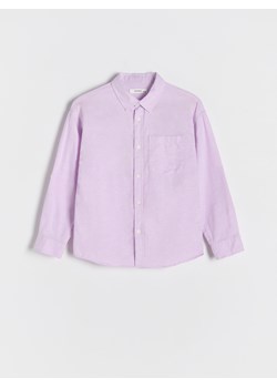 Reserved - Koszula oversize z domieszką lnu - lawendowy ze sklepu Reserved w kategorii Koszule chłopięce - zdjęcie 186387311