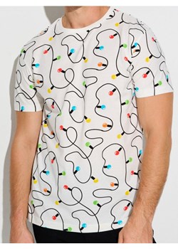 Sinsay - Koszulka z motywem świątecznym - kremowy ze sklepu Sinsay w kategorii T-shirty męskie - zdjęcie 186389191